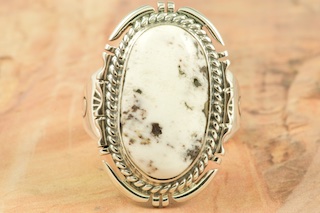 Genuine White Buffalo Turquoise Sterling Silver Ring